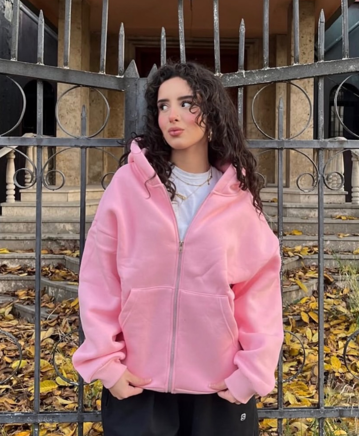 Veste zipper rose